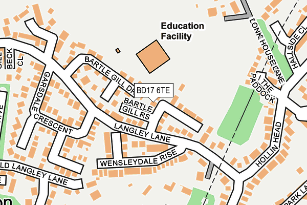 BD17 6TE map - OS OpenMap – Local (Ordnance Survey)