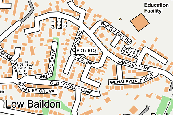 BD17 6TQ map - OS OpenMap – Local (Ordnance Survey)