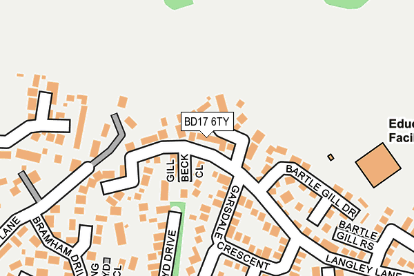 BD17 6TY map - OS OpenMap – Local (Ordnance Survey)