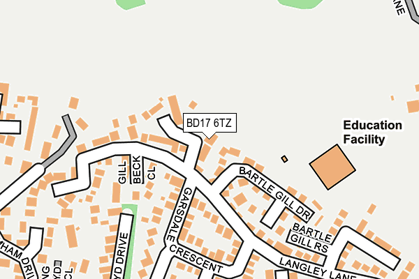 BD17 6TZ map - OS OpenMap – Local (Ordnance Survey)