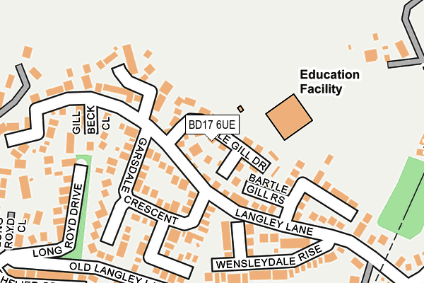 BD17 6UE map - OS OpenMap – Local (Ordnance Survey)
