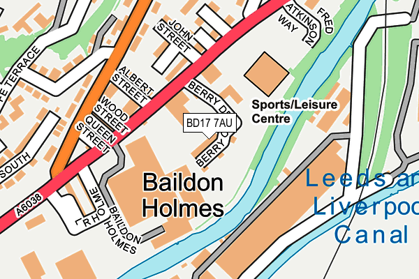 BD17 7AU map - OS OpenMap – Local (Ordnance Survey)