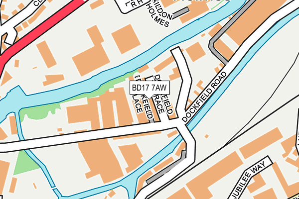 BD17 7AW map - OS OpenMap – Local (Ordnance Survey)