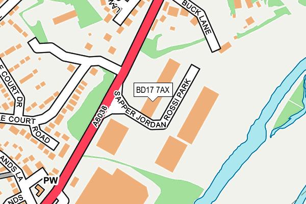 BD17 7AX map - OS OpenMap – Local (Ordnance Survey)