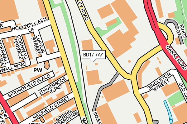 BD17 7AY map - OS OpenMap – Local (Ordnance Survey)