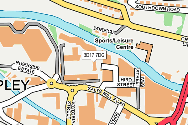 BD17 7DG map - OS OpenMap – Local (Ordnance Survey)