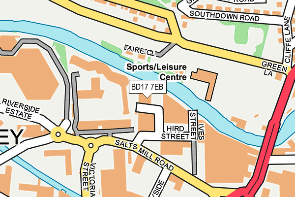 BD17 7EB map - OS OpenMap – Local (Ordnance Survey)