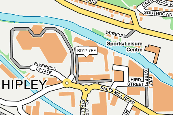 BD17 7EF map - OS OpenMap – Local (Ordnance Survey)