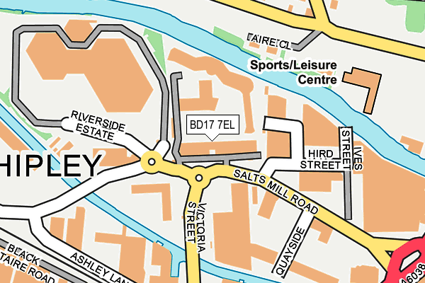 BD17 7EL map - OS OpenMap – Local (Ordnance Survey)