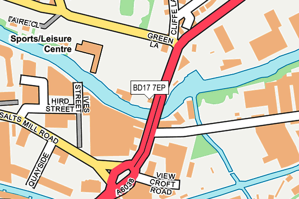 BD17 7EP map - OS OpenMap – Local (Ordnance Survey)