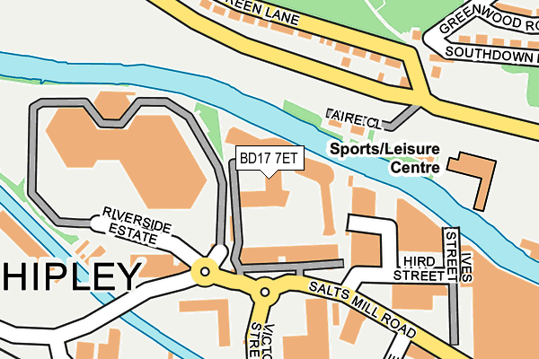 BD17 7ET map - OS OpenMap – Local (Ordnance Survey)
