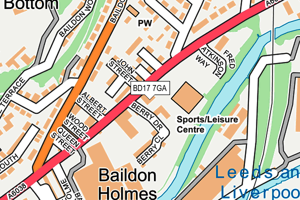 BD17 7GA map - OS OpenMap – Local (Ordnance Survey)