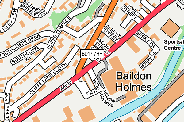 BD17 7HF map - OS OpenMap – Local (Ordnance Survey)