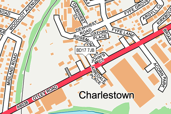 BD17 7JB map - OS OpenMap – Local (Ordnance Survey)