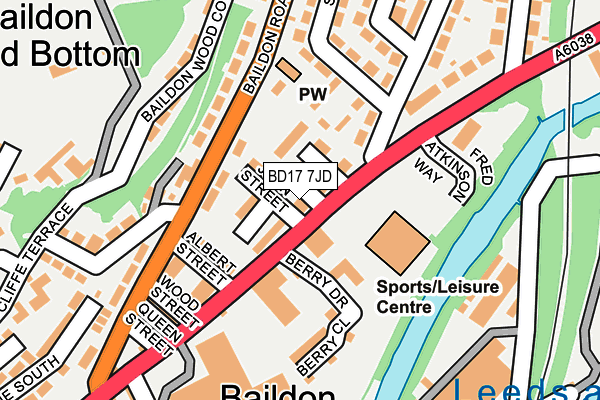 BD17 7JD map - OS OpenMap – Local (Ordnance Survey)