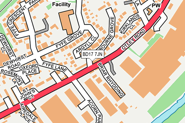 BD17 7JN map - OS OpenMap – Local (Ordnance Survey)