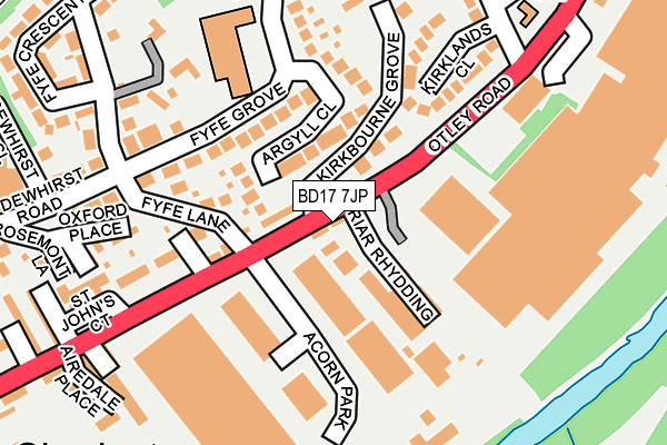 BD17 7JP map - OS OpenMap – Local (Ordnance Survey)