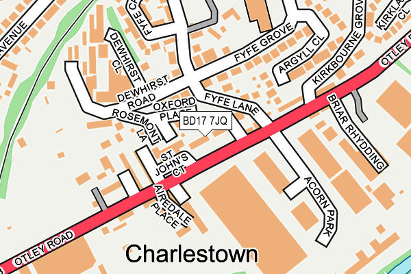 BD17 7JQ map - OS OpenMap – Local (Ordnance Survey)