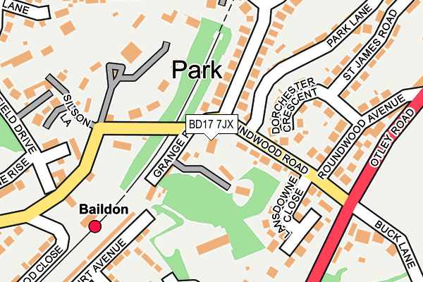 BD17 7JX map - OS OpenMap – Local (Ordnance Survey)