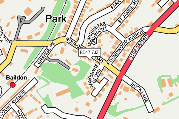 BD17 7JZ map - OS OpenMap – Local (Ordnance Survey)