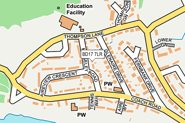 BD17 7LR map - OS OpenMap – Local (Ordnance Survey)