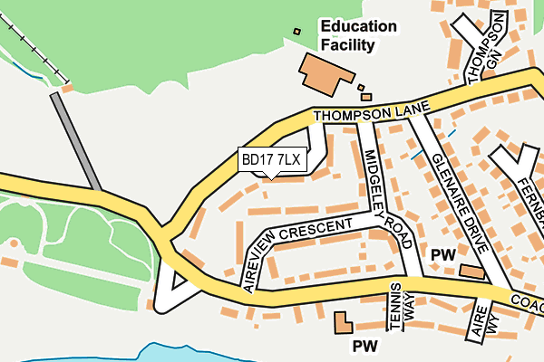 BD17 7LX map - OS OpenMap – Local (Ordnance Survey)