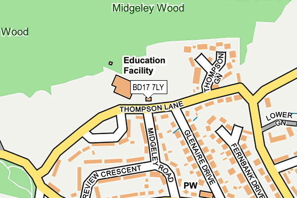 BD17 7LY map - OS OpenMap – Local (Ordnance Survey)