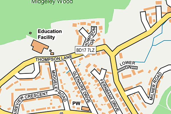 BD17 7LZ map - OS OpenMap – Local (Ordnance Survey)