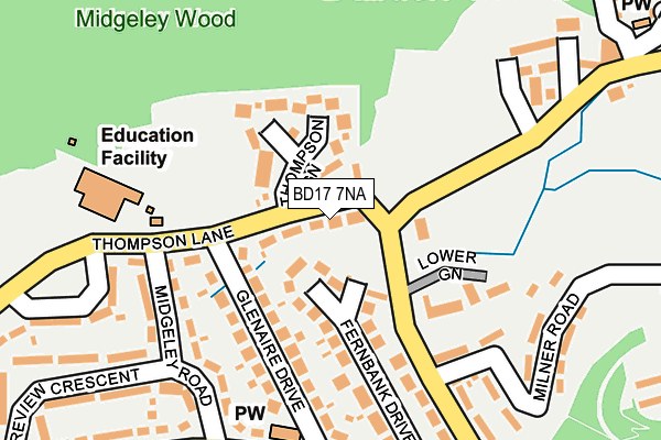 BD17 7NA map - OS OpenMap – Local (Ordnance Survey)