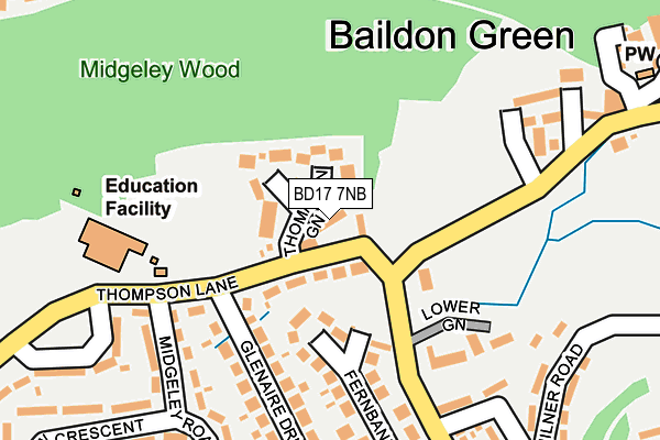 BD17 7NB map - OS OpenMap – Local (Ordnance Survey)