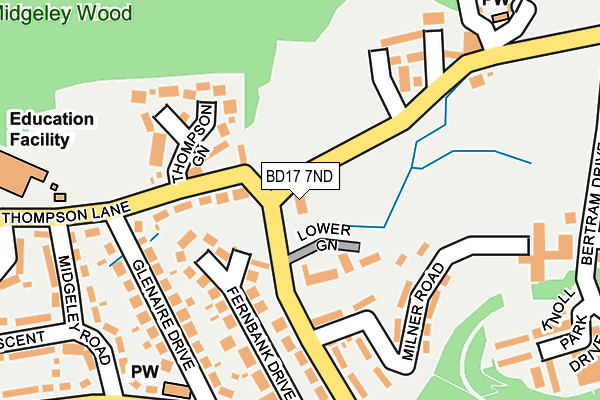 BD17 7ND map - OS OpenMap – Local (Ordnance Survey)