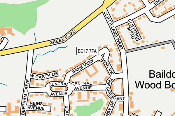 BD17 7PA map - OS OpenMap – Local (Ordnance Survey)