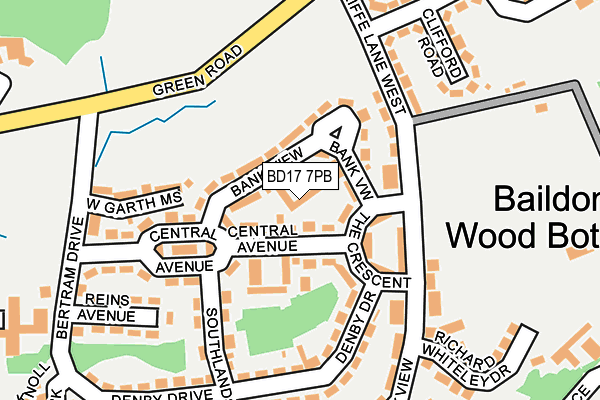 BD17 7PB map - OS OpenMap – Local (Ordnance Survey)