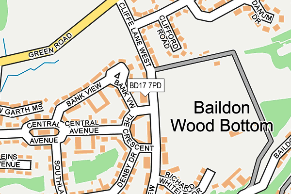 BD17 7PD map - OS OpenMap – Local (Ordnance Survey)