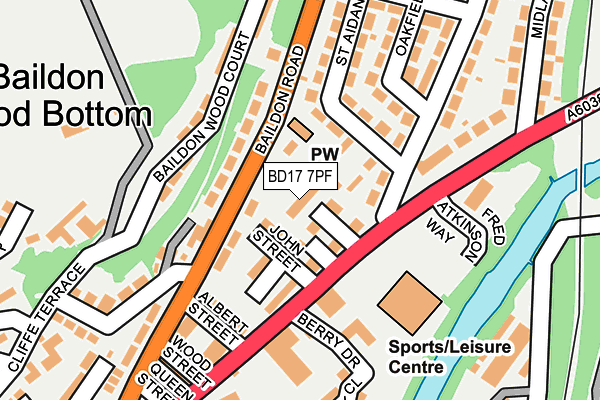 BD17 7PF map - OS OpenMap – Local (Ordnance Survey)