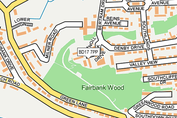 BD17 7PP map - OS OpenMap – Local (Ordnance Survey)