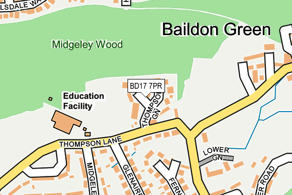 BD17 7PR map - OS OpenMap – Local (Ordnance Survey)