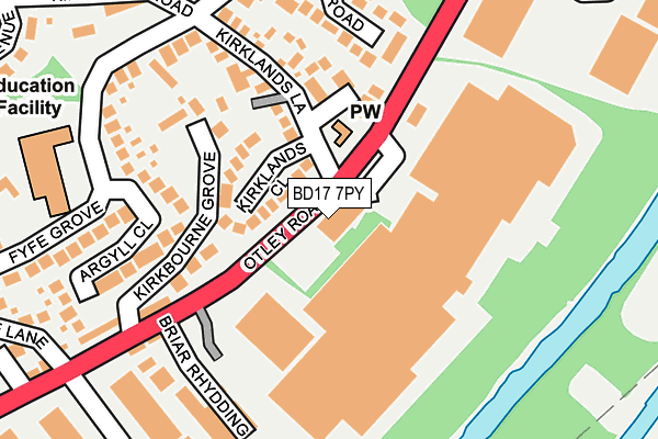 BD17 7PY map - OS OpenMap – Local (Ordnance Survey)