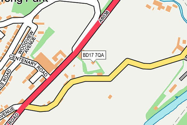 BD17 7QA map - OS OpenMap – Local (Ordnance Survey)