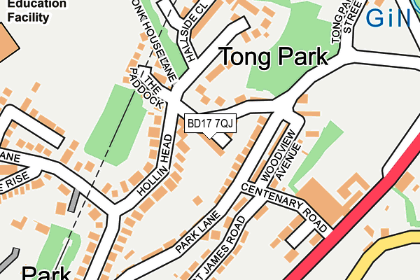 BD17 7QJ map - OS OpenMap – Local (Ordnance Survey)