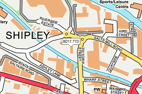 BD17 7TD map - OS OpenMap – Local (Ordnance Survey)