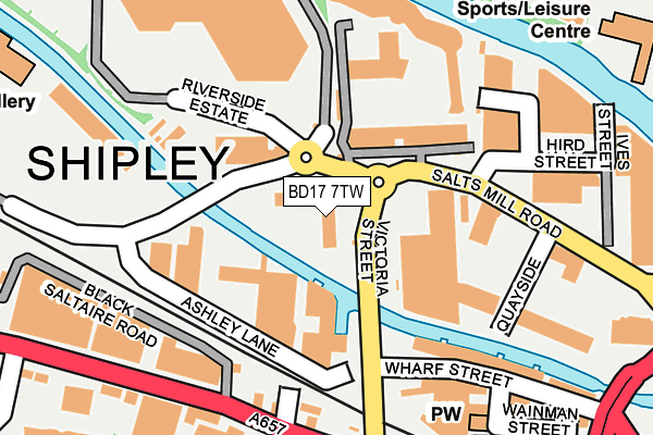 BD17 7TW map - OS OpenMap – Local (Ordnance Survey)