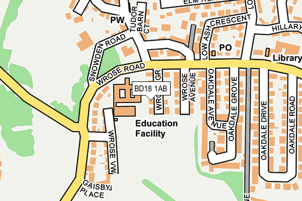 BD18 1AB map - OS OpenMap – Local (Ordnance Survey)