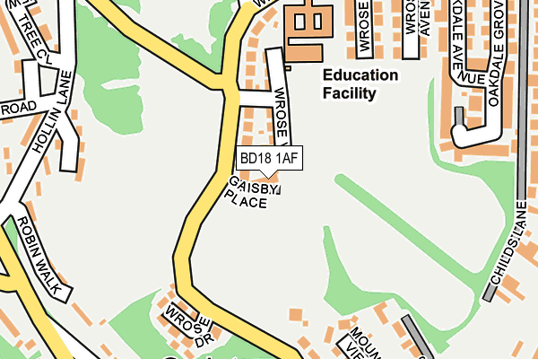 BD18 1AF map - OS OpenMap – Local (Ordnance Survey)