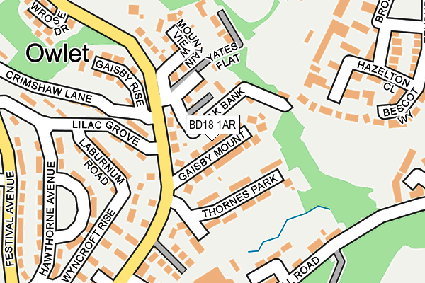 BD18 1AR map - OS OpenMap – Local (Ordnance Survey)