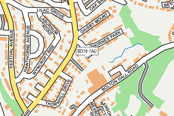 BD18 1AU map - OS OpenMap – Local (Ordnance Survey)
