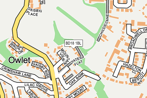 BD18 1BL map - OS OpenMap – Local (Ordnance Survey)