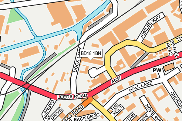 BD18 1BN map - OS OpenMap – Local (Ordnance Survey)