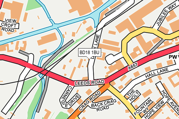 BD18 1BU map - OS OpenMap – Local (Ordnance Survey)