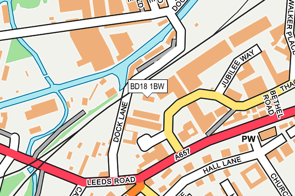 BD18 1BW map - OS OpenMap – Local (Ordnance Survey)